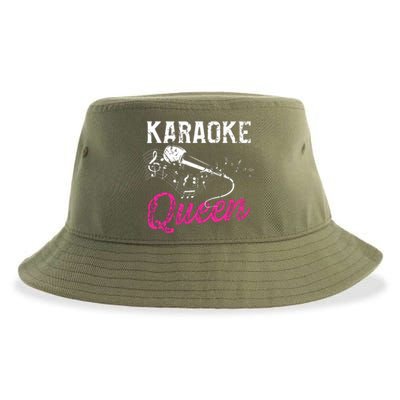 Karaoke Queen Night Funny Singer Bar Music Lover Singing Sustainable Bucket Hat