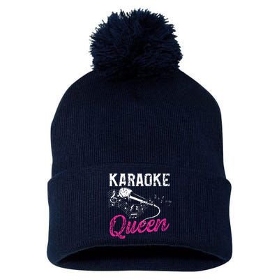 Karaoke Queen Night Funny Singer Bar Music Lover Singing Pom Pom 12in Knit Beanie