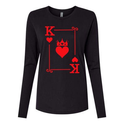 King & Queen Of Hearts Matching Couple King Of Hearts Womens Cotton Relaxed Long Sleeve T-Shirt