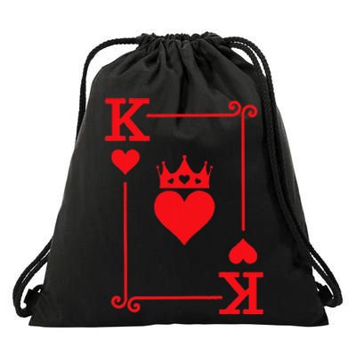 King & Queen Of Hearts Matching Couple King Of Hearts Drawstring Bag