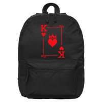 King & Queen Of Hearts Matching Couple King Of Hearts 16 in Basic Backpack