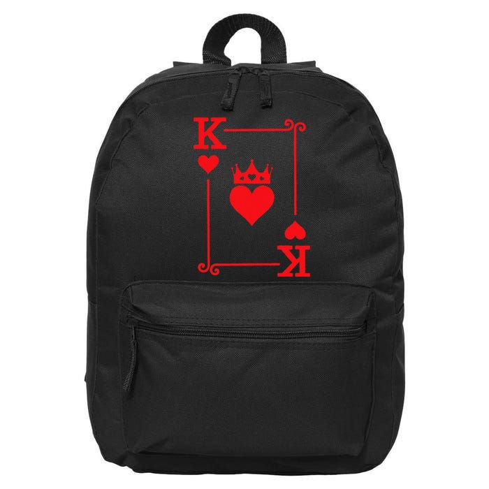 King & Queen Of Hearts Matching Couple King Of Hearts 16 in Basic Backpack