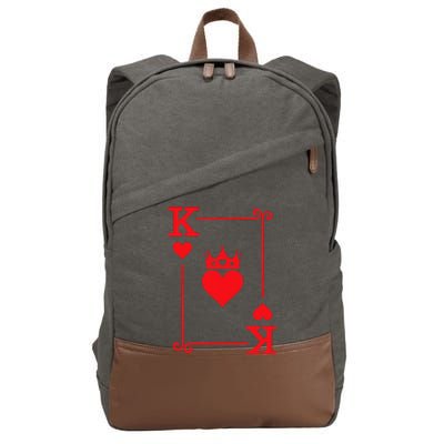 King & Queen Of Hearts Matching Couple King Of Hearts Cotton Canvas Backpack