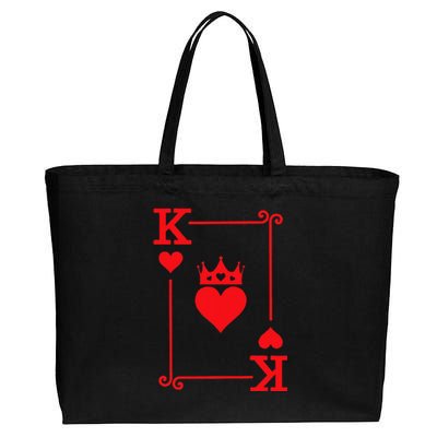 King & Queen Of Hearts Matching Couple King Of Hearts Cotton Canvas Jumbo Tote