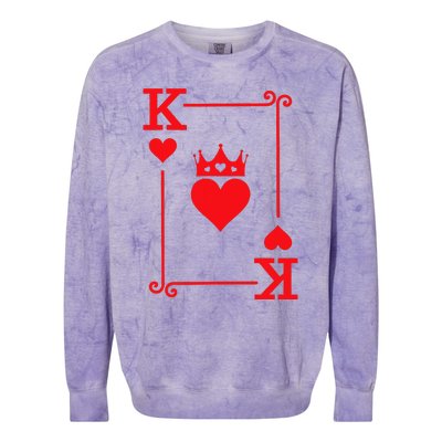 King Queen of Hearts Matching Couple King of Hearts Colorblast Crewneck Sweatshirt