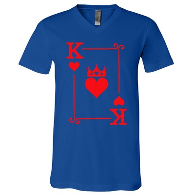 King & Queen of Hearts Matching Couple King of Hearts V-Neck T-Shirt