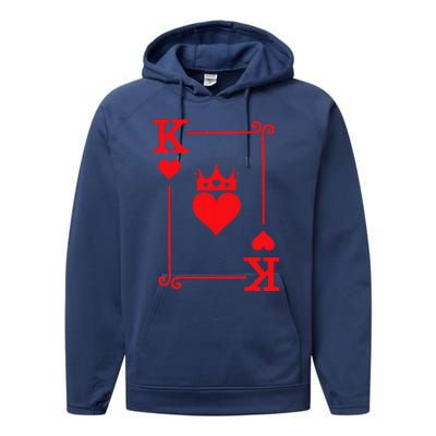 King & Queen of Hearts Matching Couple King of Hearts Performance Fleece Hoodie