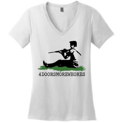 Kyle Rittenhouse 4 Doors More Whores Women's V-Neck T-Shirt