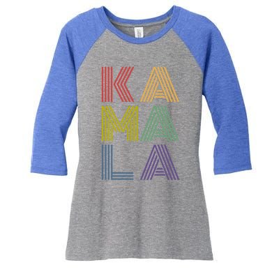 Kamala Retro 70s Vintage Gift Women's Tri-Blend 3/4-Sleeve Raglan Shirt