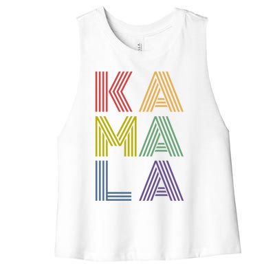 Kamala Retro 70s Vintage Gift Women's Racerback Cropped Tank