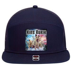 King Rusya 80s Design King Rurik Cute 7 Panel Mesh Trucker Snapback Hat