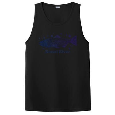 Kenai River Alaska King Salmon Fish Art River Fishing Trip PosiCharge Competitor Tank