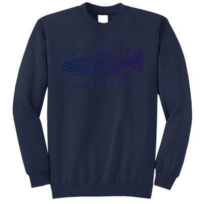 Kenai River Alaska King Salmon Fish Art River Fishing Trip Tall Sweatshirt