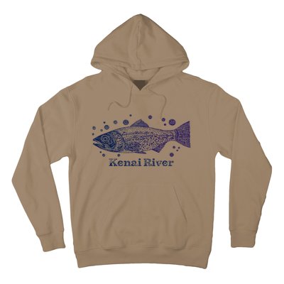 Kenai River Alaska King Salmon Fish Art River Fishing Trip Hoodie