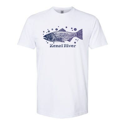 Kenai River Alaska King Salmon Fish Art River Fishing Trip Softstyle CVC T-Shirt