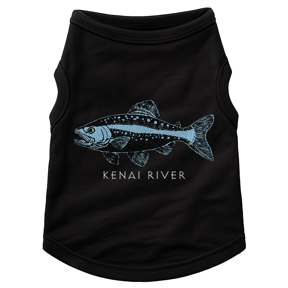 Kenai River Alaska King Salmon Fish Art Fishing Trip Doggie Tank