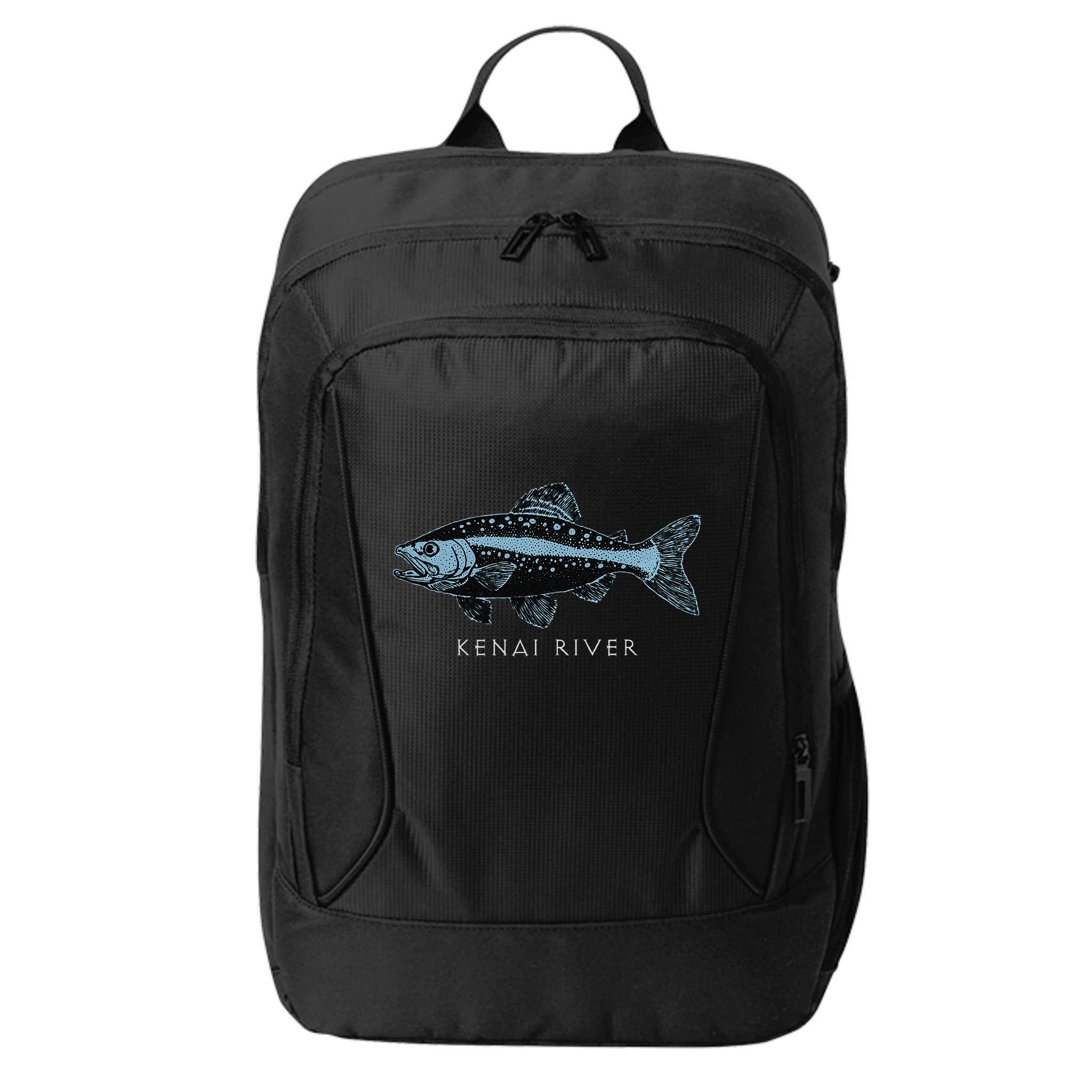 Kenai River Alaska King Salmon Fish Art Fishing Trip City Backpack