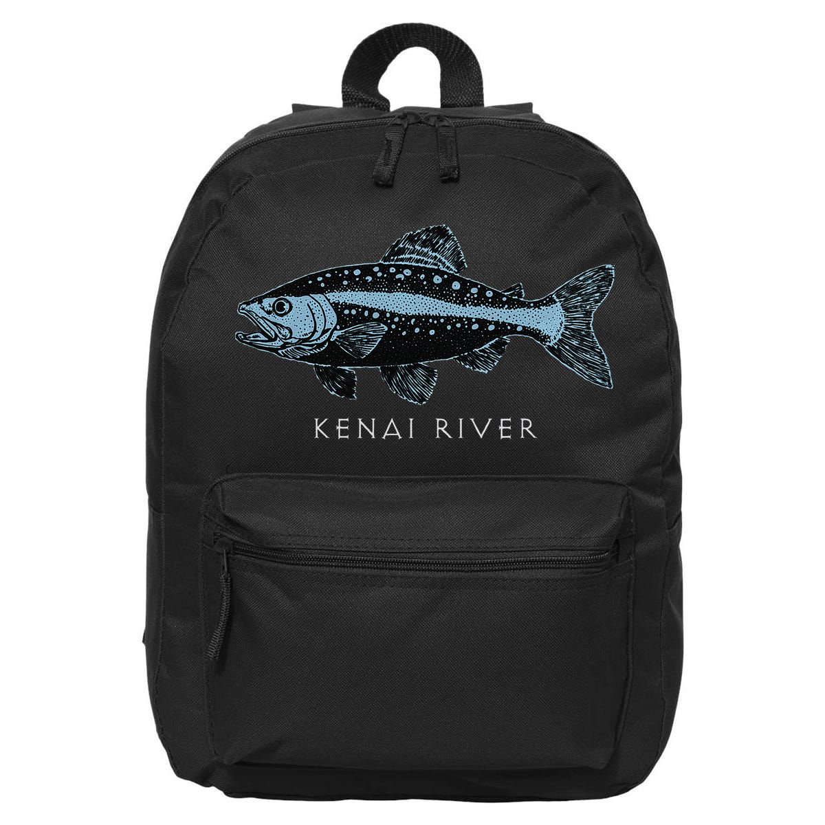 Kenai River Alaska King Salmon Fish Art Fishing Trip 16 in Basic Backpack
