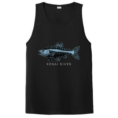 Kenai River Alaska King Salmon Fish Art Fishing Trip PosiCharge Competitor Tank