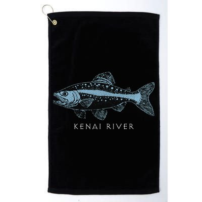 Kenai River Alaska King Salmon Fish Art Fishing Trip Golf Towel