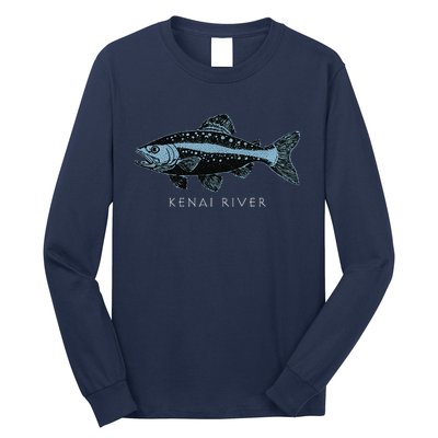 Kenai River Alaska King Salmon Fish Art Fishing Trip Long Sleeve Shirt