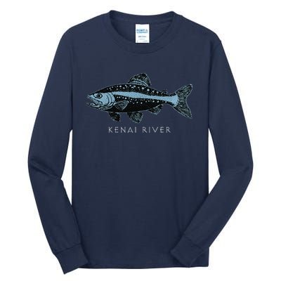 Kenai River Alaska King Salmon Fish Art Fishing Trip Tall Long Sleeve T-Shirt