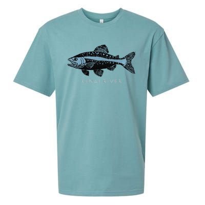 Kenai River Alaska King Salmon Fish Art Fishing Trip Sueded Cloud Jersey T-Shirt