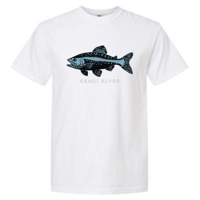 Kenai River Alaska King Salmon Fish Art Fishing Trip Garment-Dyed Heavyweight T-Shirt