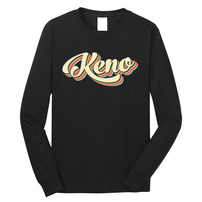 Keno Retro Art Baseball Font Vintage Long Sleeve Shirt