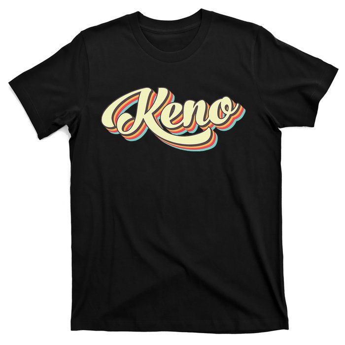 Keno Retro Art Baseball Font Vintage T-Shirt