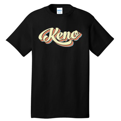 Keno Retro Art Baseball Font Vintage Tall T-Shirt