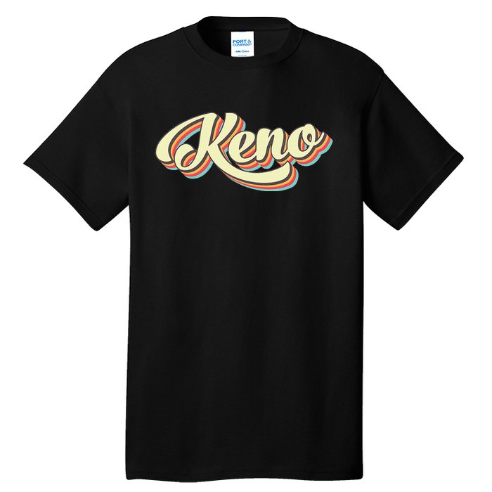 Keno Retro Art Baseball Font Vintage Tall T-Shirt