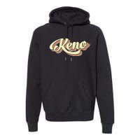 Keno Retro Art Baseball Font Vintage Premium Hoodie