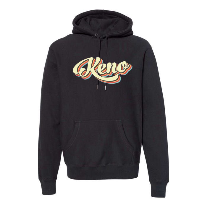 Keno Retro Art Baseball Font Vintage Premium Hoodie