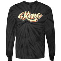 Keno Retro Art Baseball Font Vintage Tie-Dye Long Sleeve Shirt