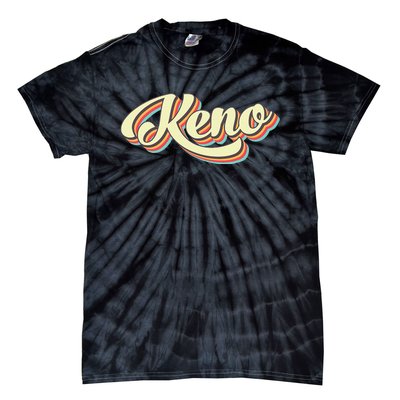 Keno Retro Art Baseball Font Vintage Tie-Dye T-Shirt