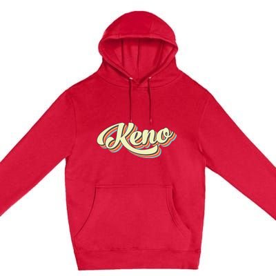 Keno Retro Art Baseball Font Vintage Premium Pullover Hoodie