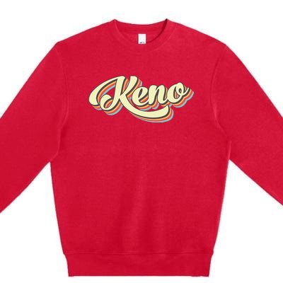 Keno Retro Art Baseball Font Vintage Premium Crewneck Sweatshirt