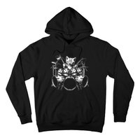 Kitten Rock Band Funny Kitty Drummer Cat Playing Drums Hoodie