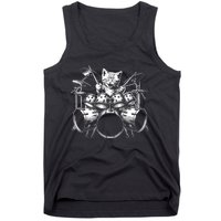 Kitten Rock Band Funny Kitty Drummer Cat Playing Drums Tank Top