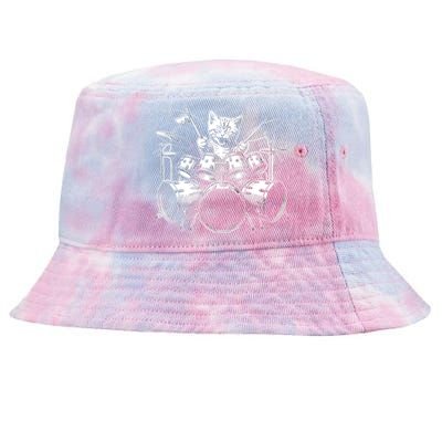 Kitten Rock Band Funny Kitty Drummer Cat Playing Drums Tie-Dyed Bucket Hat