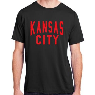 Kc Red & Black Kc Kansas City Old School Throwback Kc Fan Adult ChromaSoft Performance T-Shirt