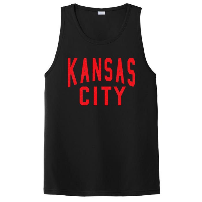 Kc Red & Black Kc Kansas City Old School Throwback Kc Fan PosiCharge Competitor Tank