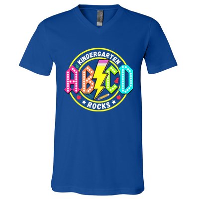 Kindergarten Rocks Back To School V-Neck T-Shirt