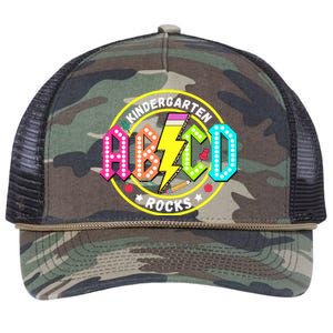 Kindergarten Rocks Back To School Retro Rope Trucker Hat Cap