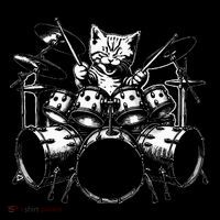 Kitten Rock Band Funny Kitty Drummer Cat Playing Tall T-Shirt