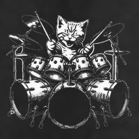 Kitten Rock Band Funny Kitty Drummer Cat Playing 15oz Campfire Ceramic Mug