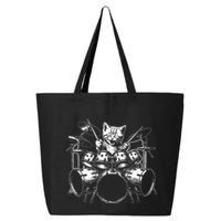 Kitten Rock Band Funny Kitty Drummer Cat Playing 25L Jumbo Tote