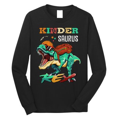 Kindersaurus Rex Back To School Gifts Long Sleeve Shirt