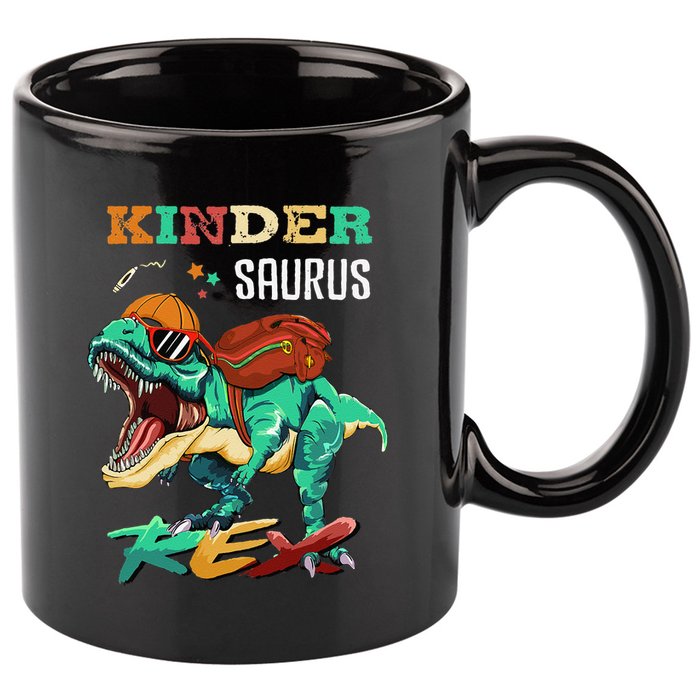 Kindersaurus Rex Back To School Gifts 11oz C Handle Ceramic Mug